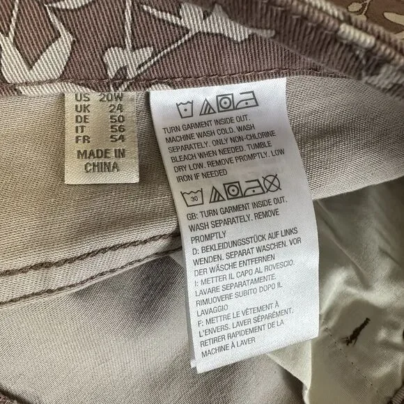 LOGO Lori Goldstein Jeans Women Size 20W Taupe Floral Stretch Twill Straight - Picture 9 of 11